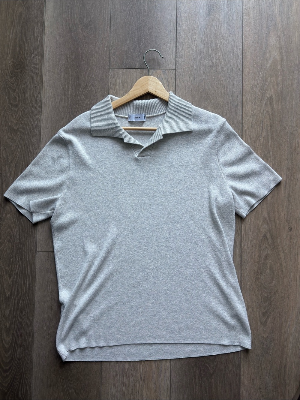 Mango Men's Polo Gray Size Medium